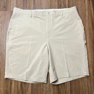 FJ FootJoy Golf Shorts Mens Beige Brown Performance Bermuda Classic Fit Size W42